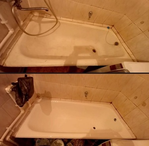 Наши работы. До и после. Реставрация ванн Реставрация ванн